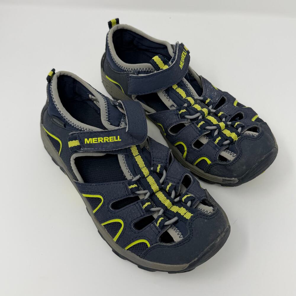 Merrell Big Kid's Hydro H20 Hiker Sandal Navy Lime US 3M UK 2 Water Shoes